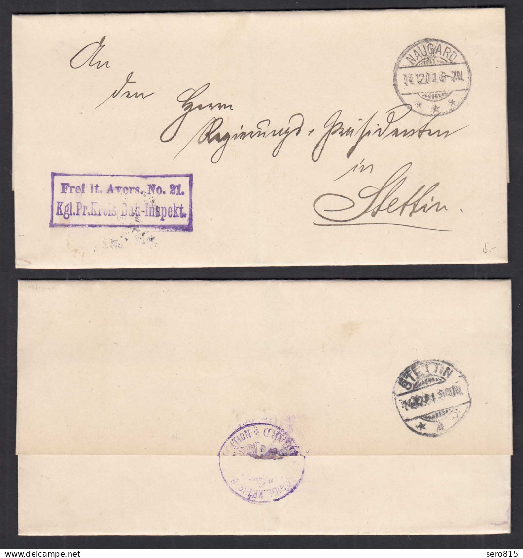 NAUGARD Frei Lt.Avers. Kreis-Bau-Inspekt. 1901 Nach Stettin Umschlag   (32499 - Autres & Non Classés