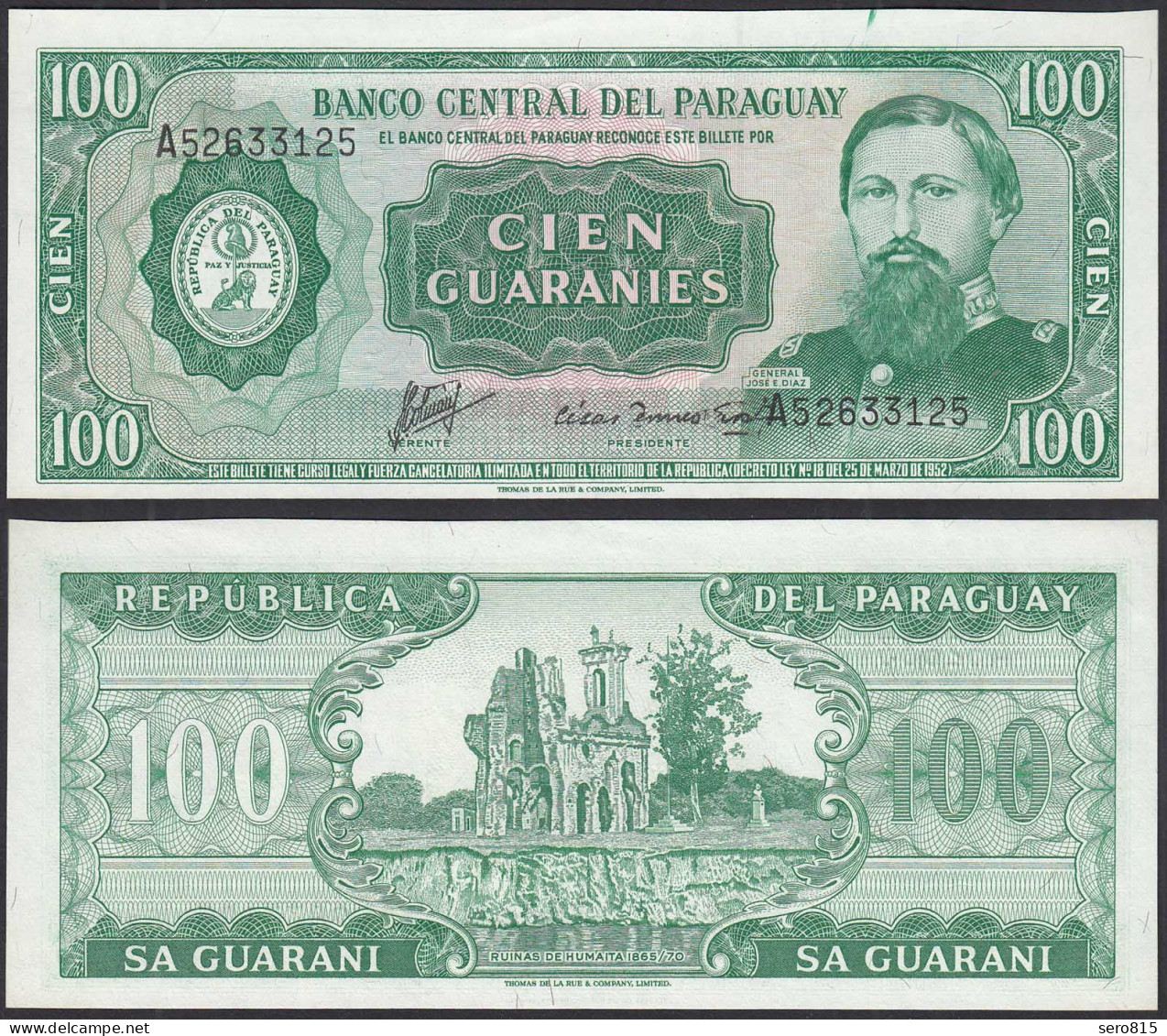 Paraguay - 100 Guaranies Banknote 1982 Pick 205 UNC (1)  (32162 - Autres - Amérique