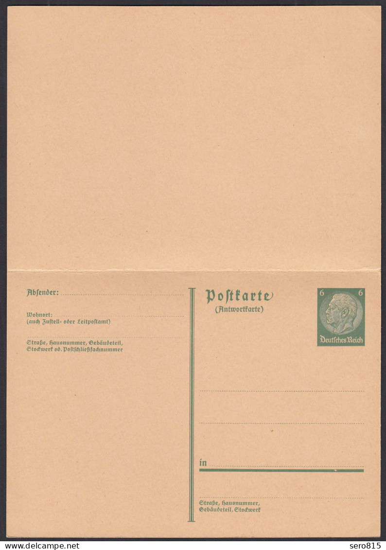 Deutsches Reich 1933 Ganzsache P220I Mit Antwortkarte Ungebraucht   (32154 - Autres & Non Classés
