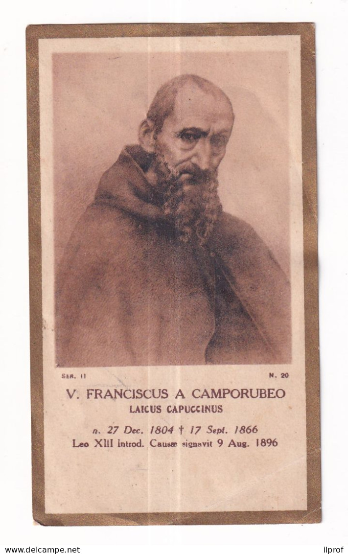 Venerabile Francesco Da Camporosso Vecchio Santino Bordo Dorato  Rif. S480 - Religion & Esotérisme