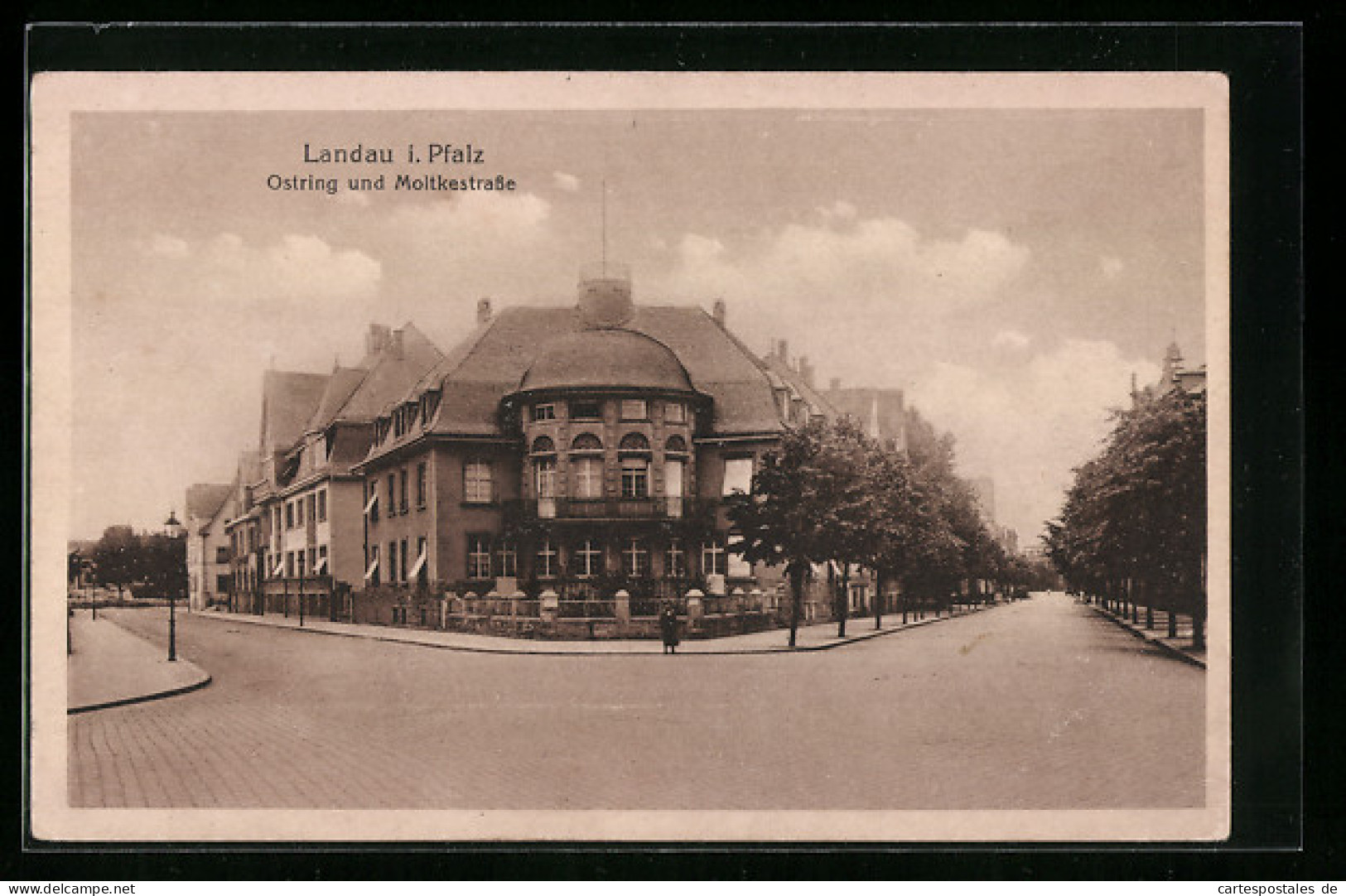AK Landau I. Pfalz, Ostring Und Moltkestrasse  - Landau