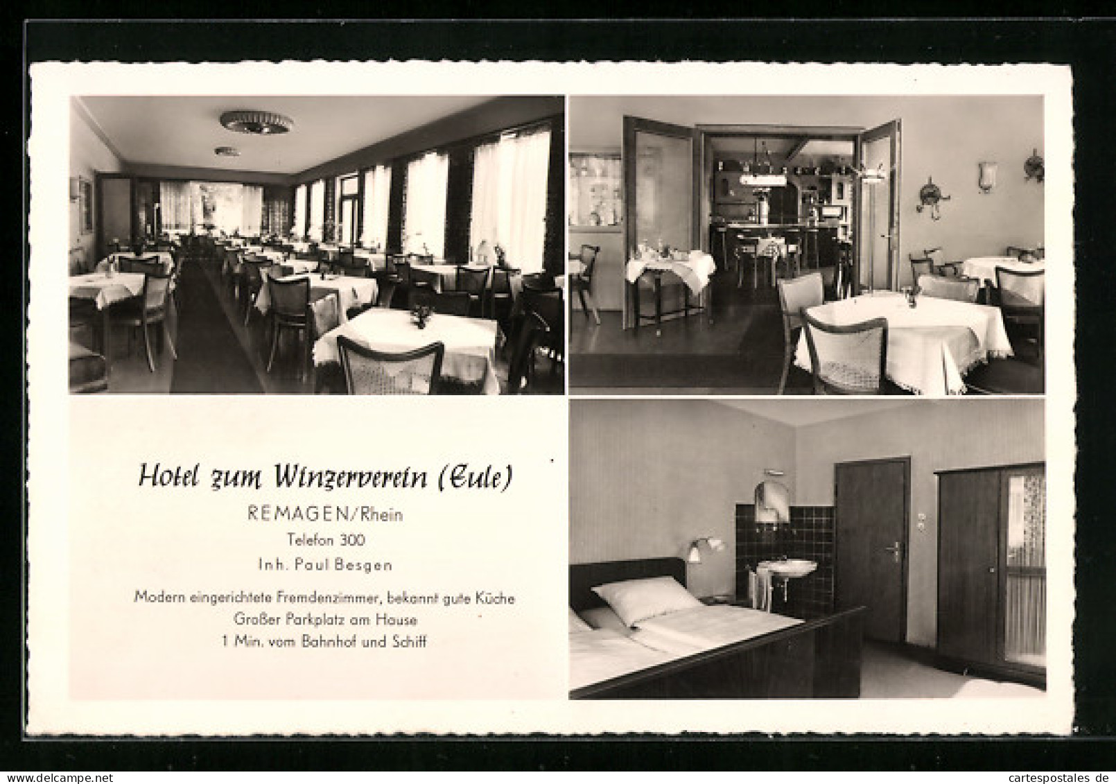 AK Remagen /Rhein, Innenansicht Hotel Zum Winzerverein  - Remagen