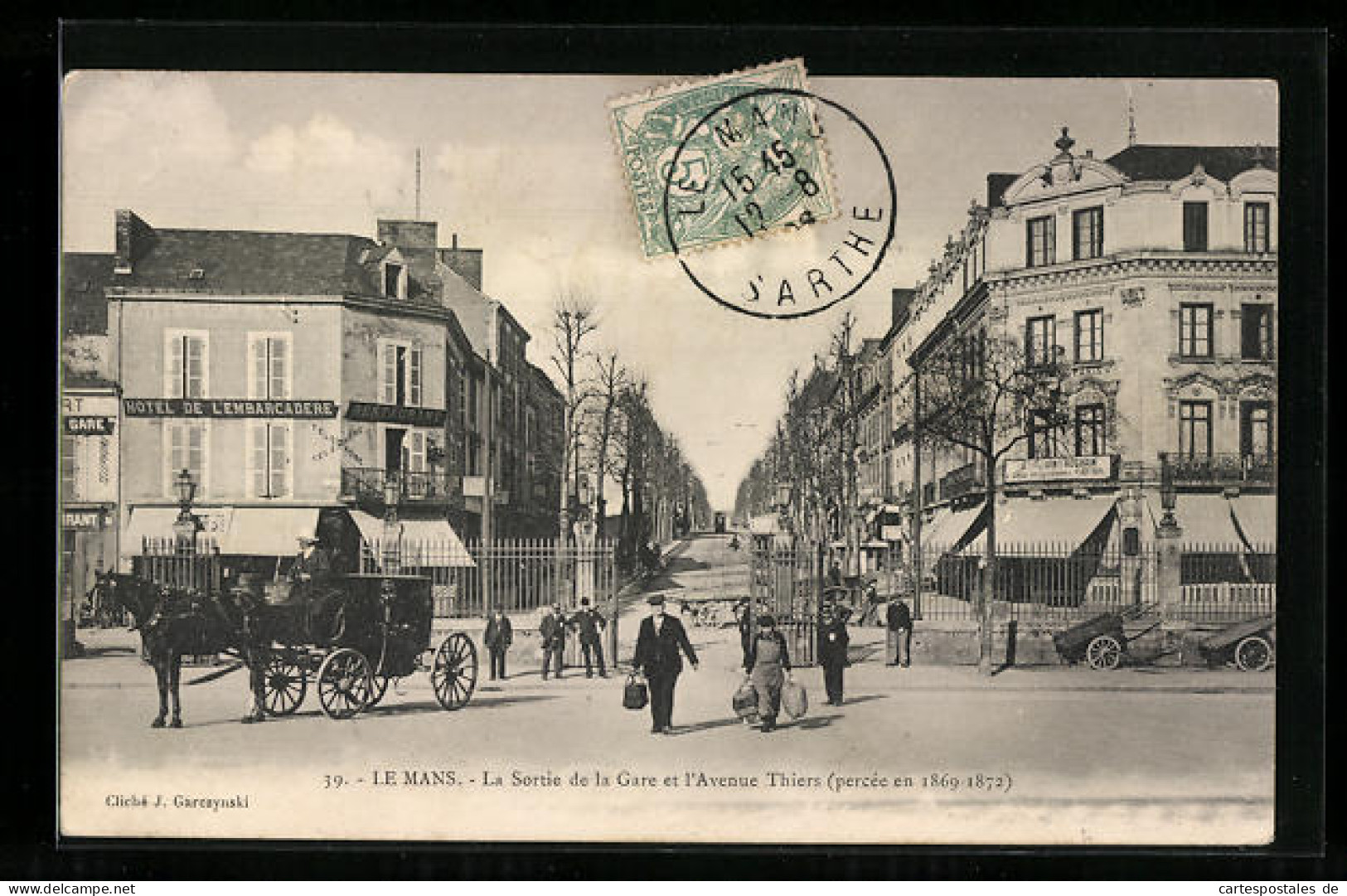 CPA Le Mans, La Sortie De La Gare Et L`Avenue Thiers  - Le Mans