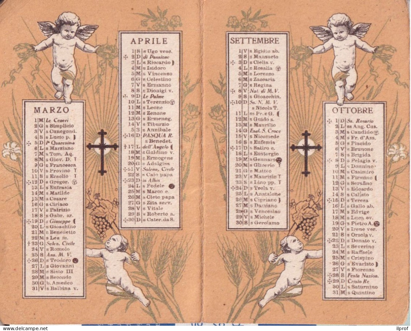 1933 Calendarietto A 6 Pagine Con Soggetti Religiosi  Rif. S485 - Religion & Esotericism