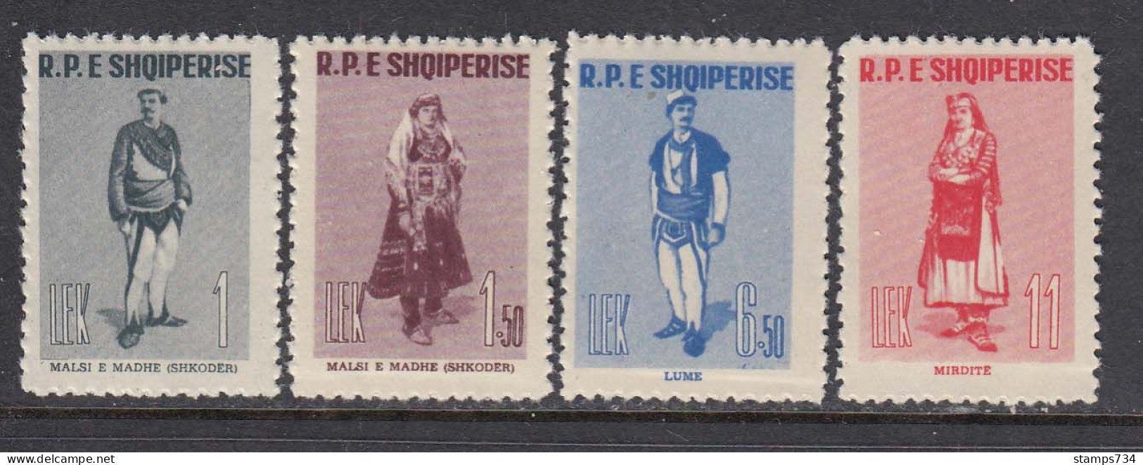 Albania 1961 - Regional Costumes, MI-Nr. 623/26, MNH** - Albanie