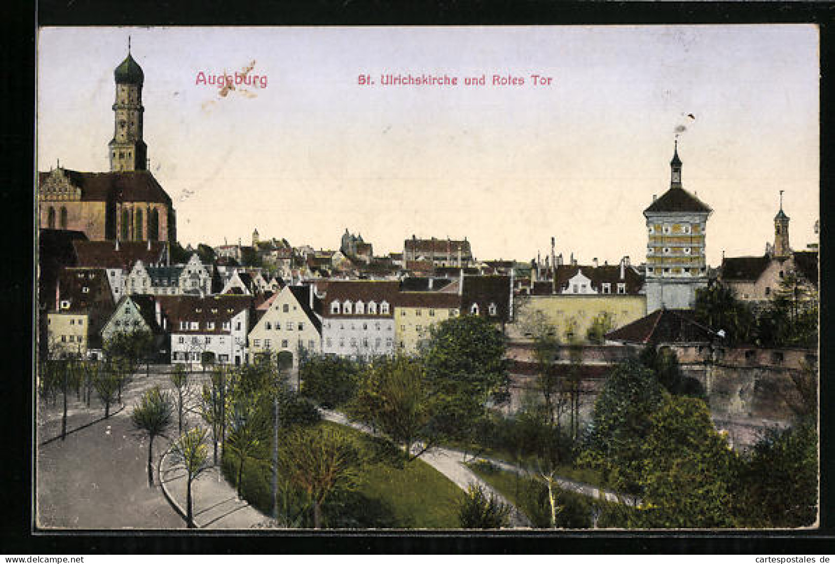 AK Augsburg, St. Ulrichskirche Und Rotes Tor Mit Umgebung  - Augsburg