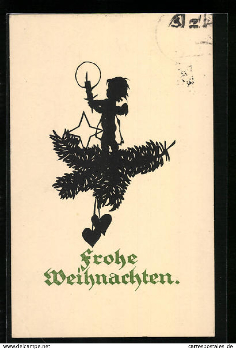 Künstler-AK Georg Plischke: Frohe Weihnachten, Engel Mit Kerze Auf Einem Tannenzweig  - Autres & Non Classés
