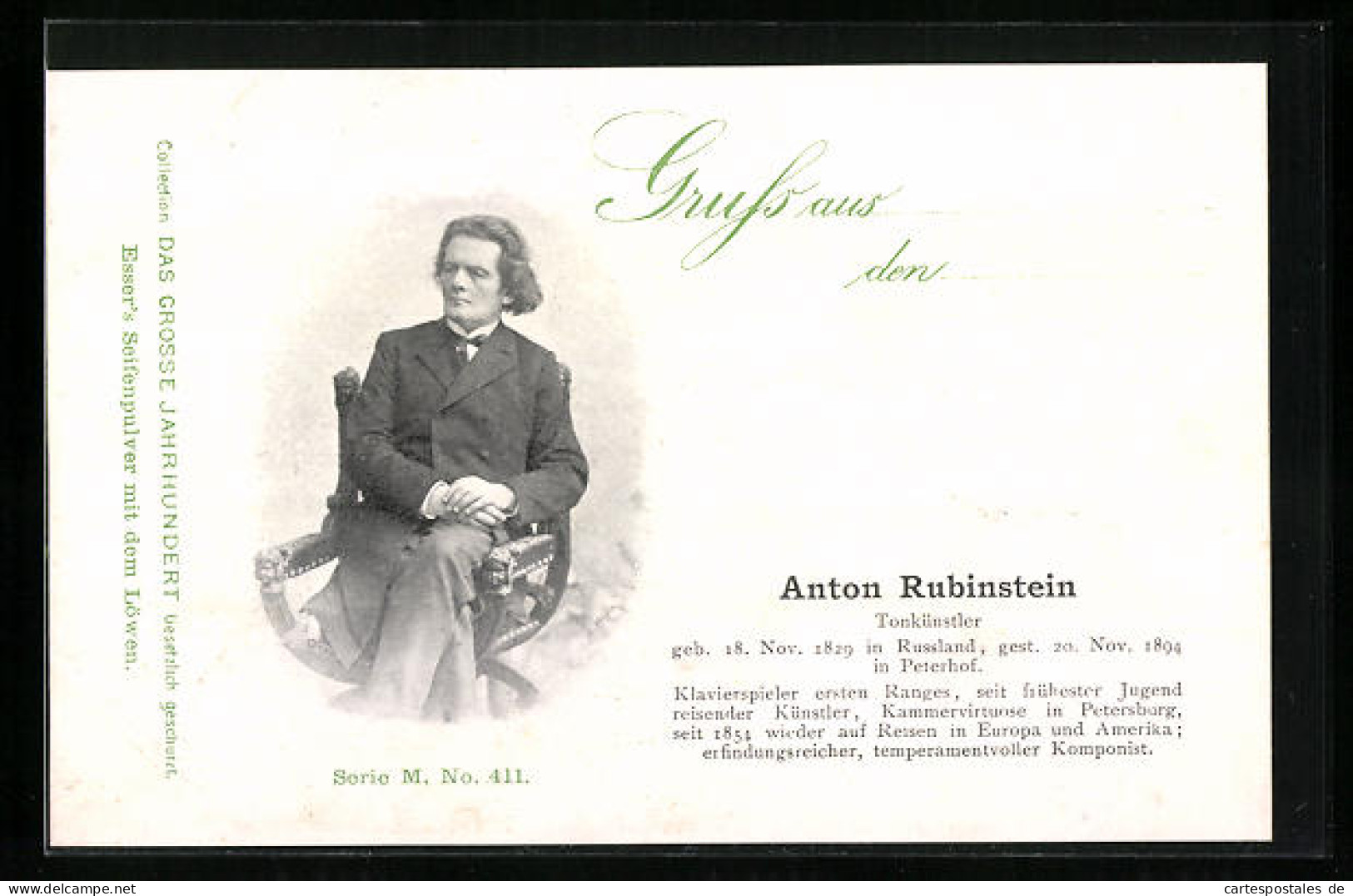 AK Tonkünstler Anton Rubinstein Elegant Auf Einem Stuhl Sitzend  - Entertainers