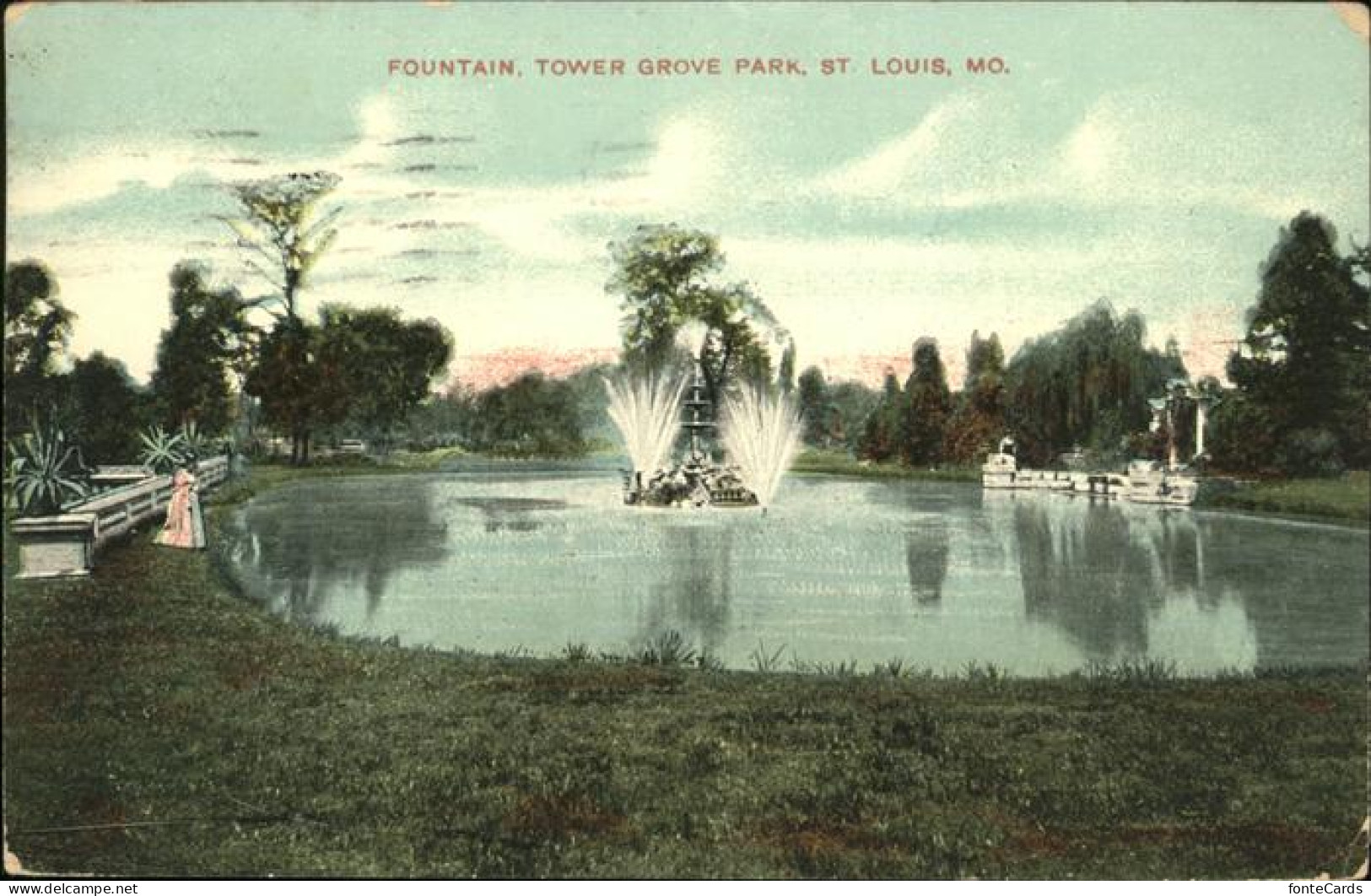 11111909 St Louis Missouri Fountain Tower Grove Park  - Autres & Non Classés