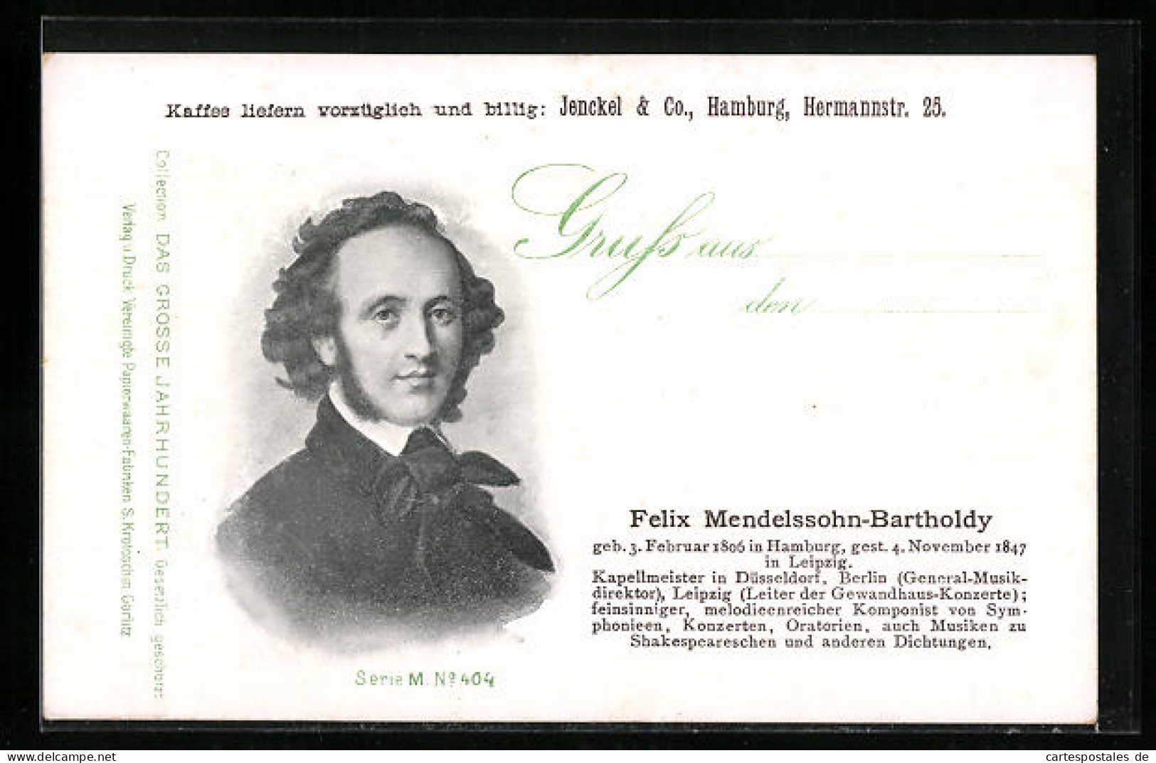 AK Kapellmeister Felix Mendelssohn-Bartholdy Im Portrait  - Artiesten