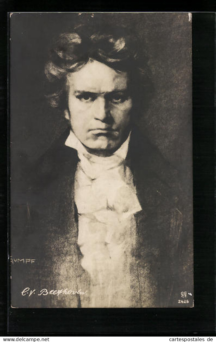 Künstler-AK Komponist L. V. Beethoven Im Portrait  - Artistes