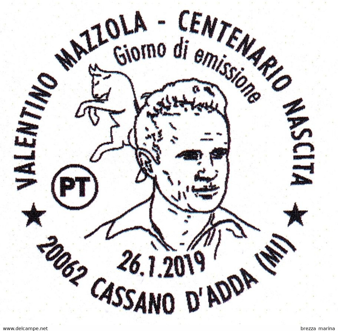 ITALIA - Usato - 2019 - 100 Anni Della Nascita Di Valentino Mazzola – Ritratto - Calcio - B - 2011-20: Oblitérés