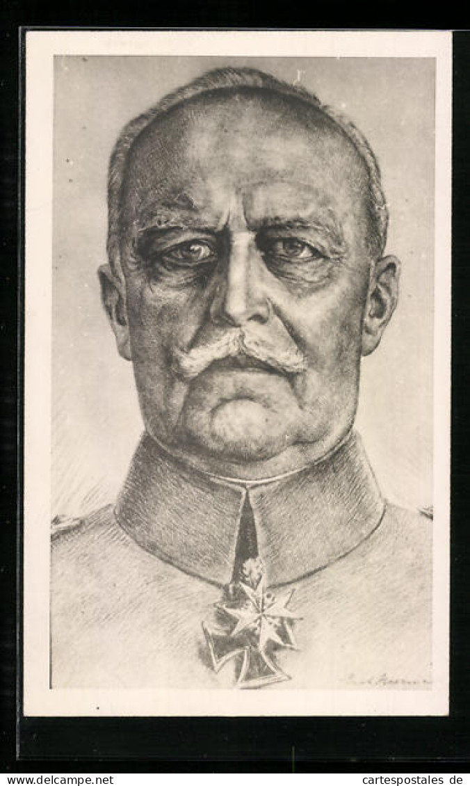 Künstler-AK Erich Ludendorff Mit Ernstem Blick  - Historische Persönlichkeiten