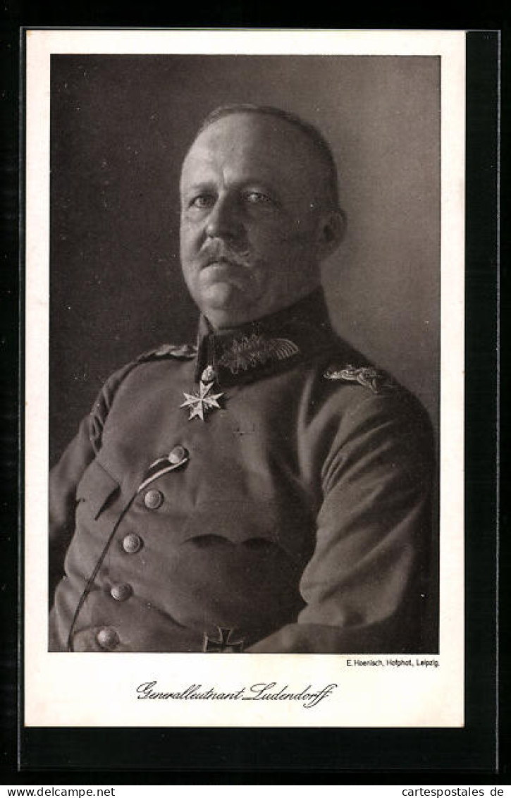 AK Generalleutnant Erich Ludendorff Mit Ernstem Blick  - Historische Persönlichkeiten