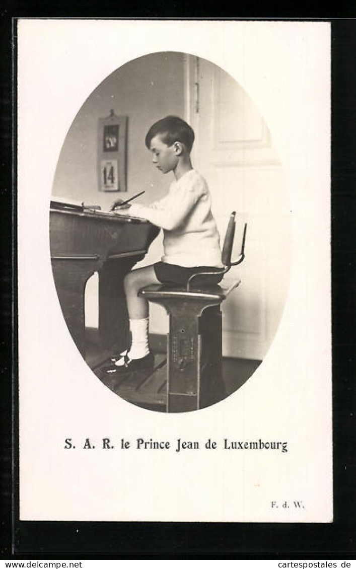 AK Le Prince Jean De Luxembourg, Von Luxemburg, Bei Den Hausaufgaben  - Royal Families
