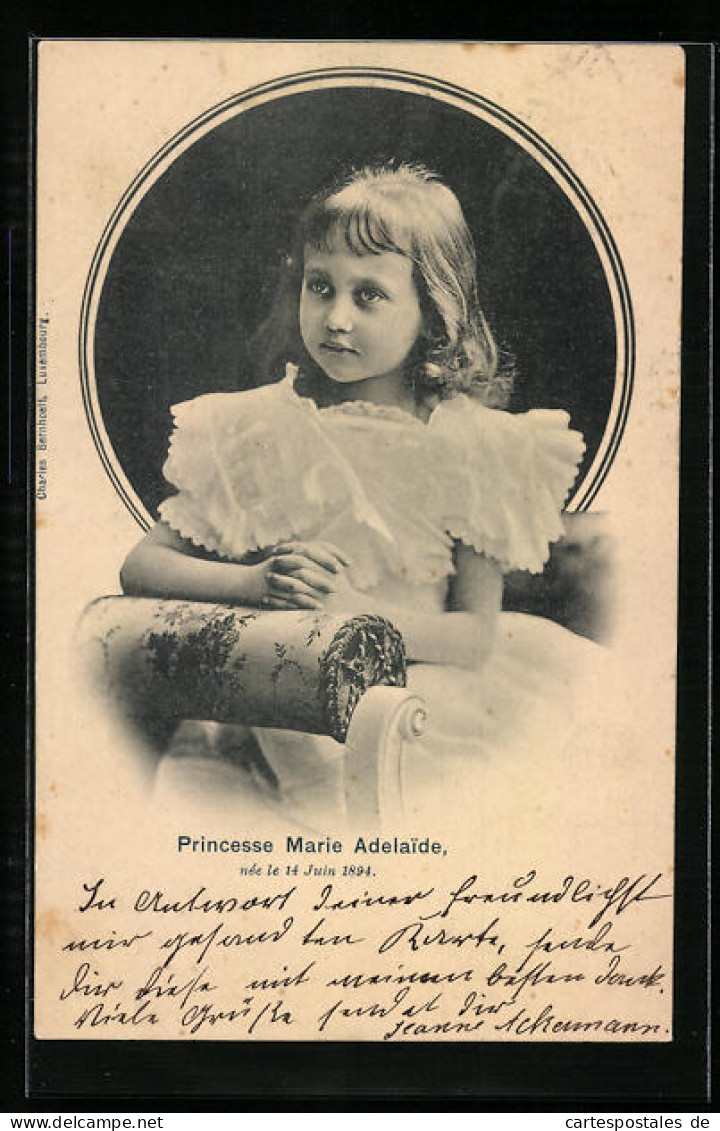 AK Prinzessin Marie Adelaide Im Weissen Kleid  - Koninklijke Families