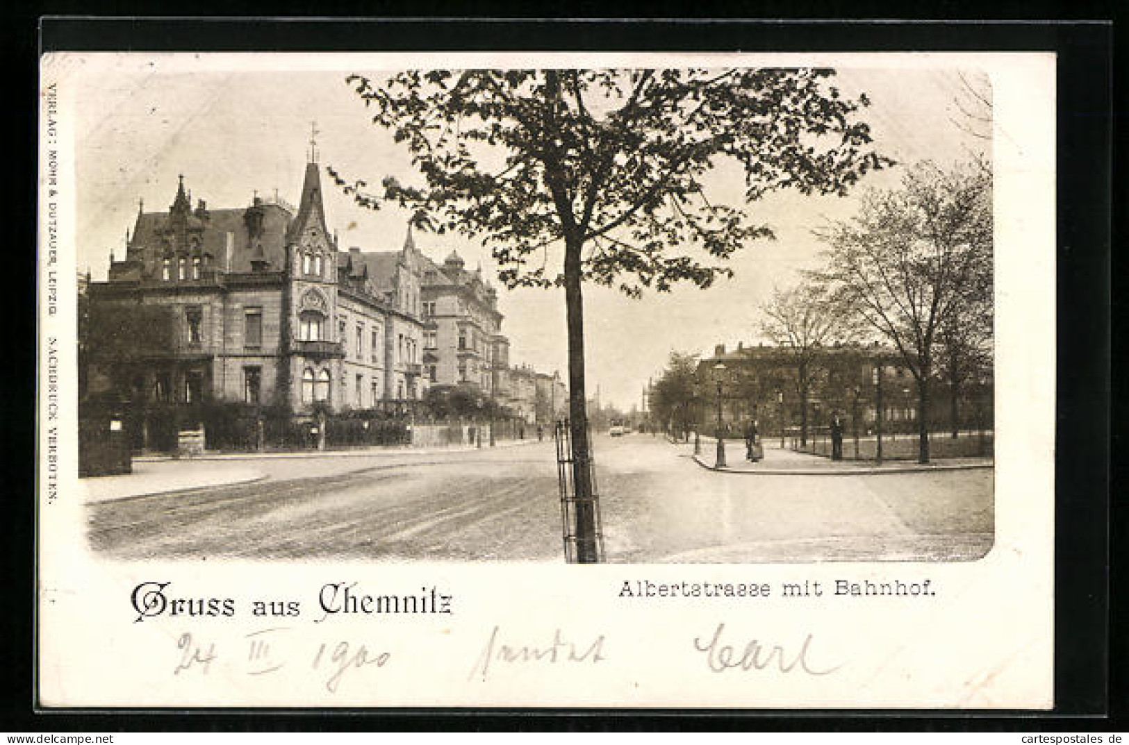 AK Chemnitz, Albertstrasse Mit Bahnhof  - Chemnitz