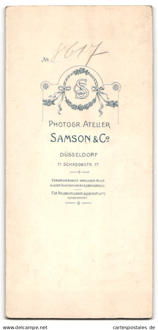 Fotografie Samson & Co., Düsseldorf, Schadowstr. 77, Bürgerlicher Herr Mit Schnauzbart  - Personnes Anonymes