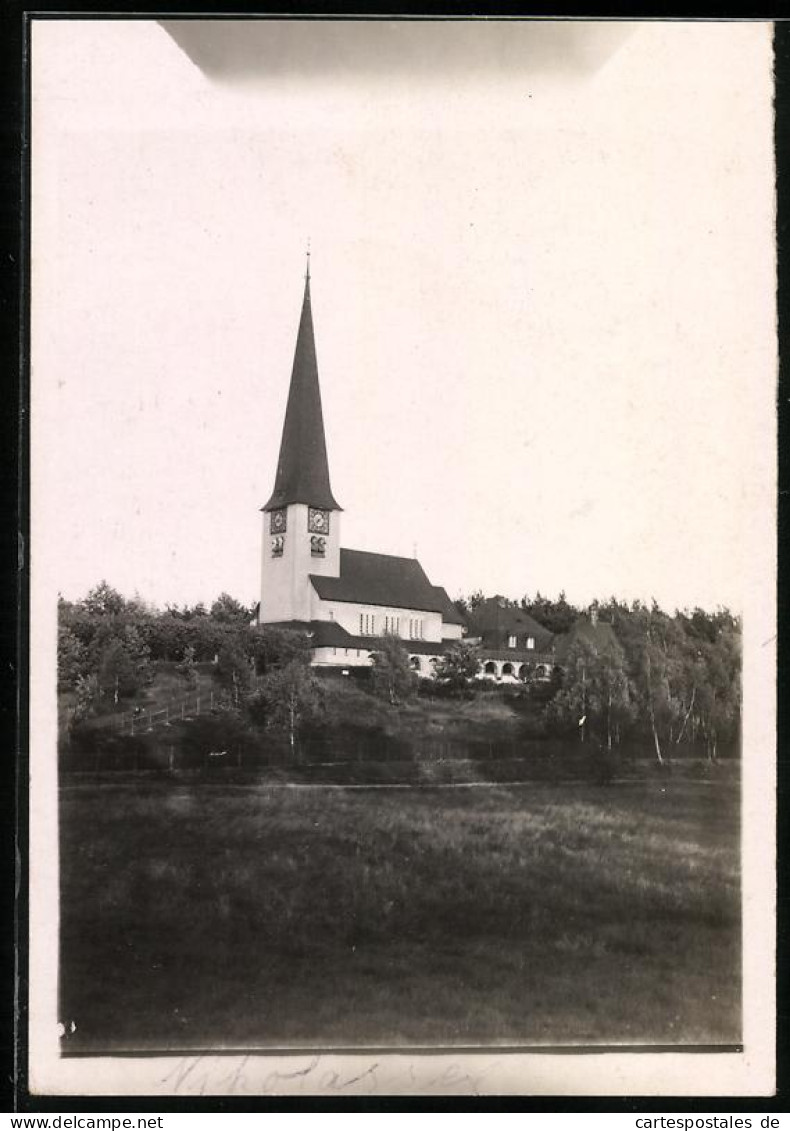 Fotografie Unbekannter Fotograf, Ansicht Berlin, Kirche In Nikolassee  - Lieux