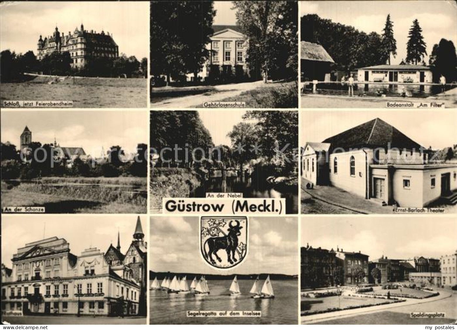 72559682 Guestrow Mecklenburg Vorpommern Schloss Gehoerlosenschule Nebel Schanze - Guestrow
