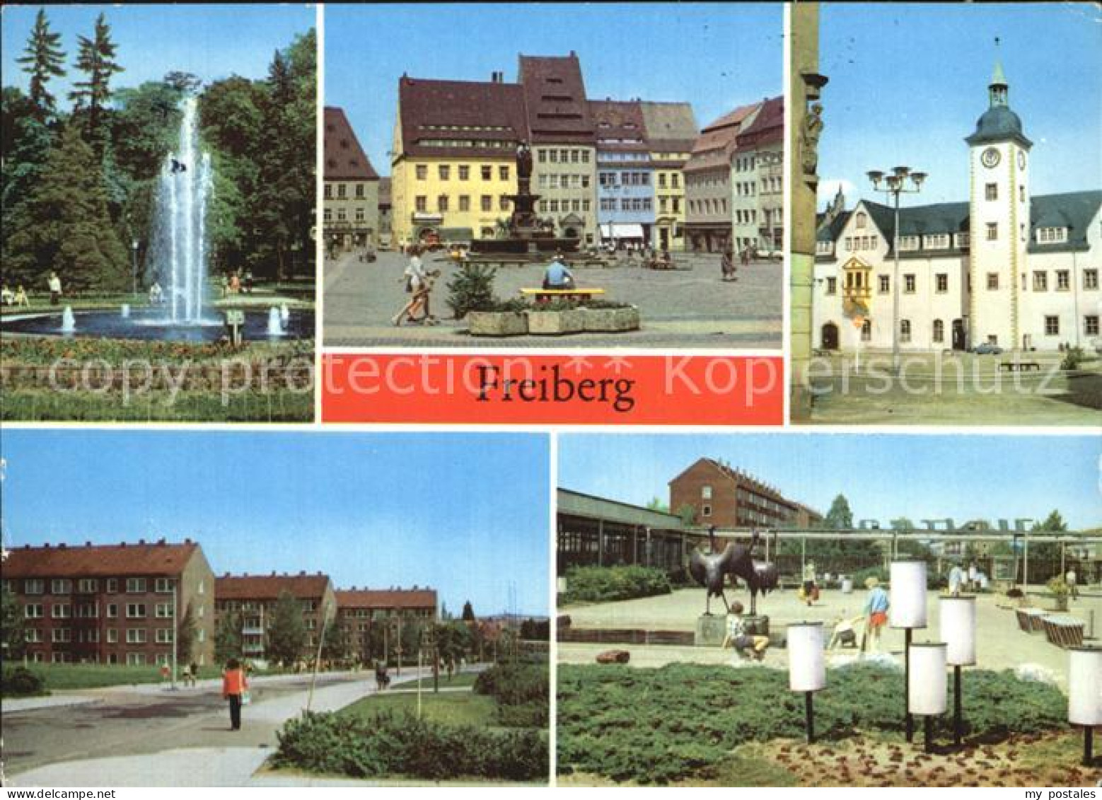 72557368 Freiberg Sachsen Scheringerpark Brunnendenkmal Obermarkt Rathaus  Freib - Freiberg (Sachsen)