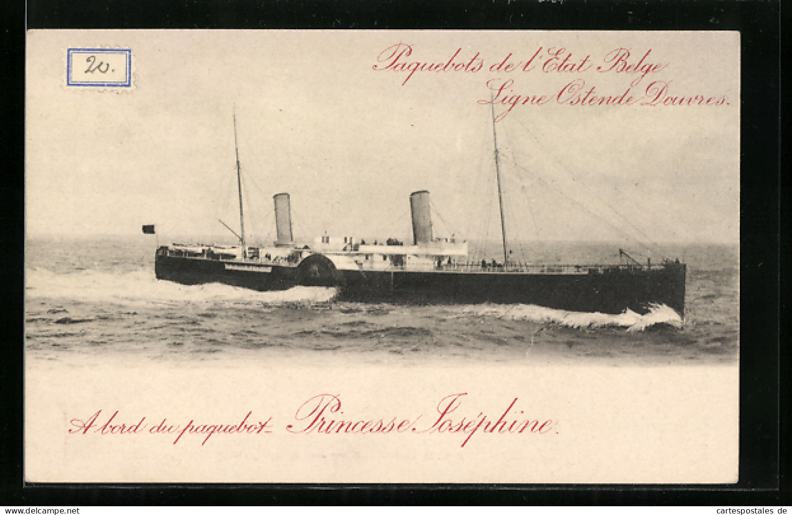 AK Passagierschiff Princesse Joséphine, Paquebots De L`Etat Belge  - Passagiersschepen