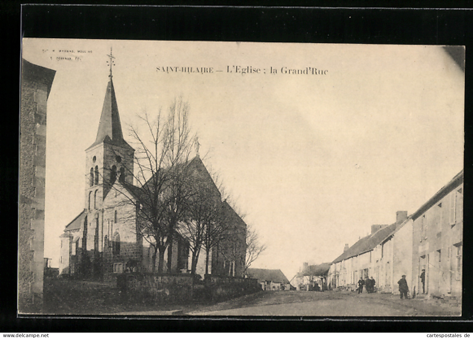 CPA Saint-Hilaire, L`Eglise, La Grand`Rue  - Autres & Non Classés