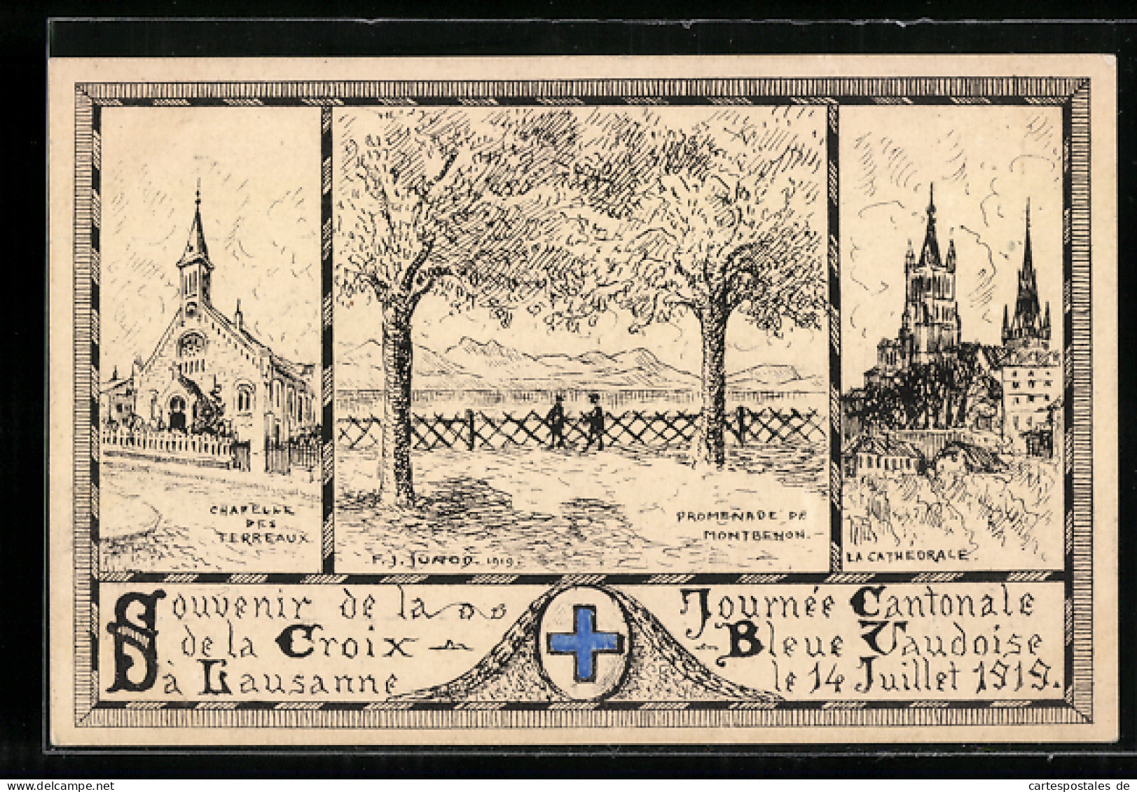 AK Lausanne, Journée Cantonale De La Croix Bleue Vaudoise 1919, Chapelle Des Terreaux, Anti-Alkohol, Blaues Kreuz  - Lausanne