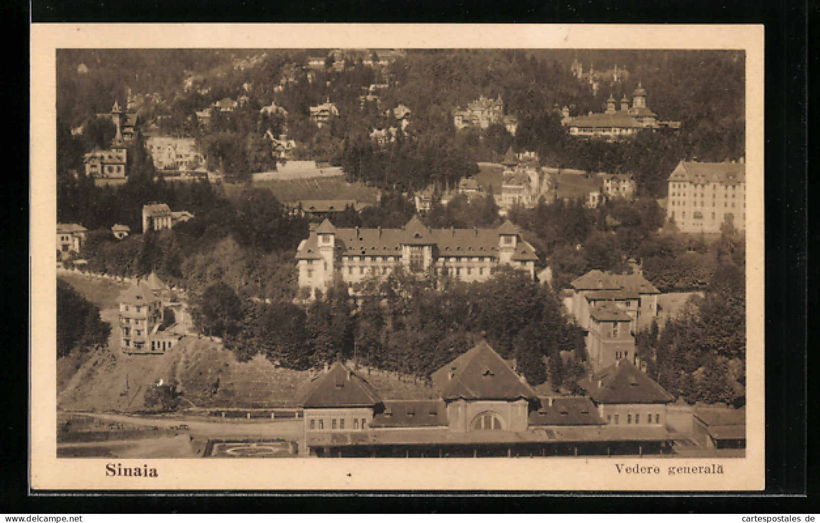 AK Sinaia, Vedere Generala, Bahnhof  - Roumanie