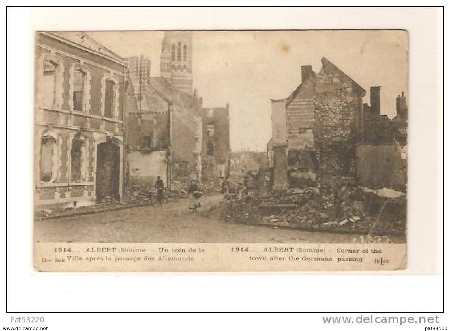80 ALBERT.. 1914 : Un Coin De La Ville Après Le Passage Des.../ CPA Voyagée / Très Abimée Petit Prix - Albert