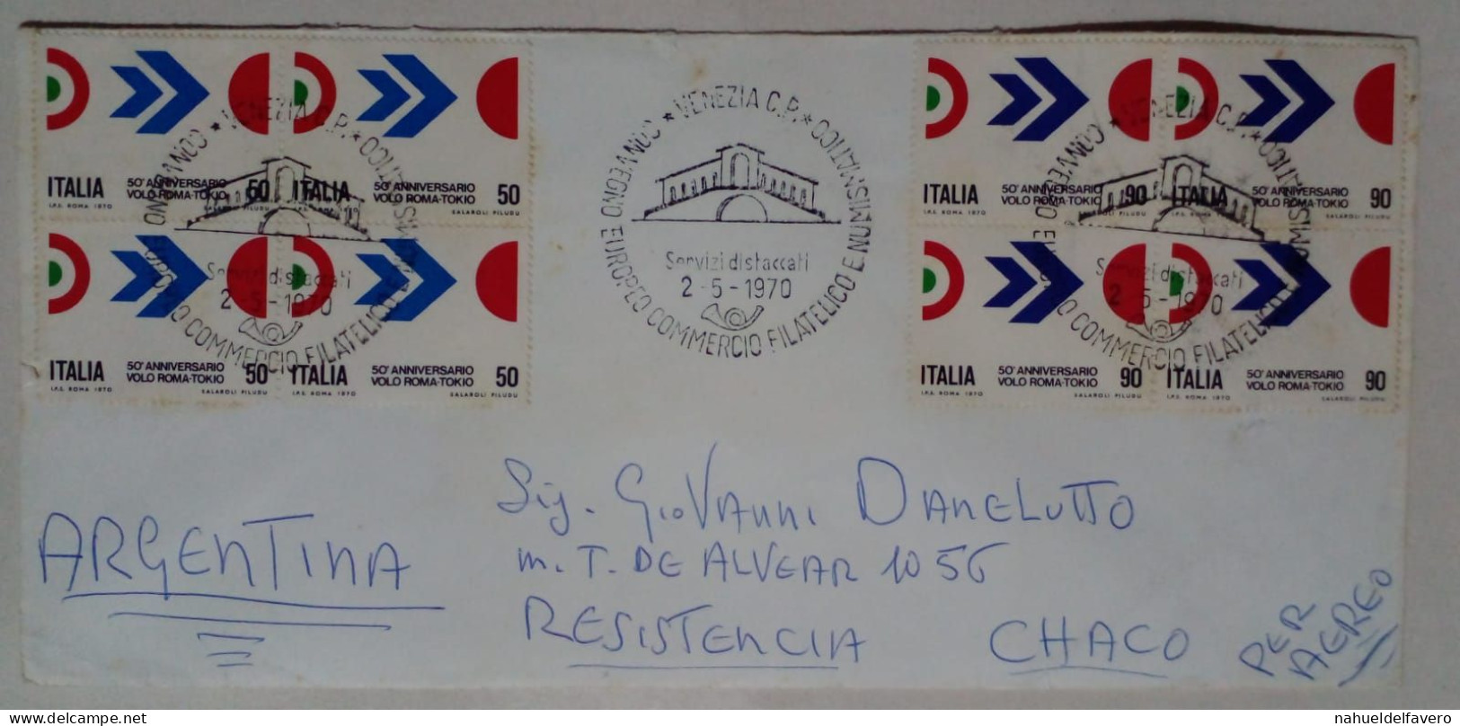 Italie - Enveloppe Circulée Avec Timbres Rome - Tokyo Thème Relations (1970) - 1961-70: Oblitérés