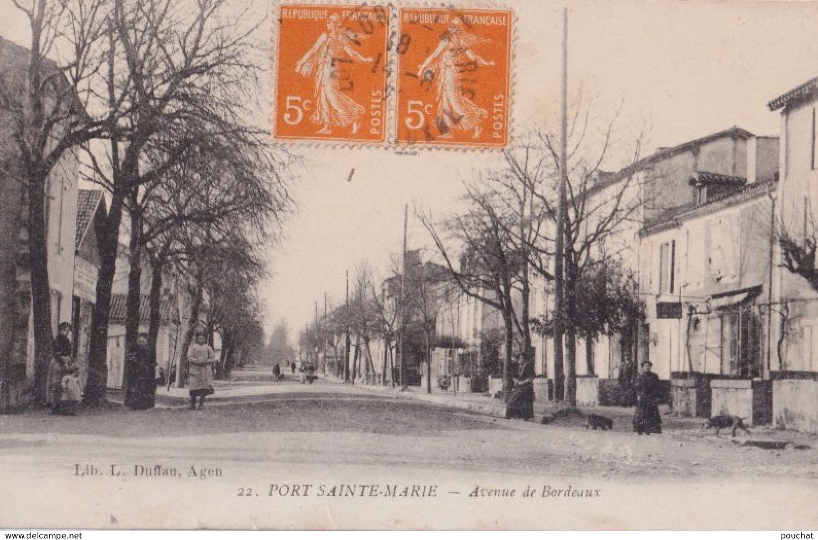 C15-47) PORT SAINTE MARIE - LOT ET GARONNE - AVENUE DE BORDEAUX - ANIMEE - HABITANTS - EN 1922 - Other & Unclassified