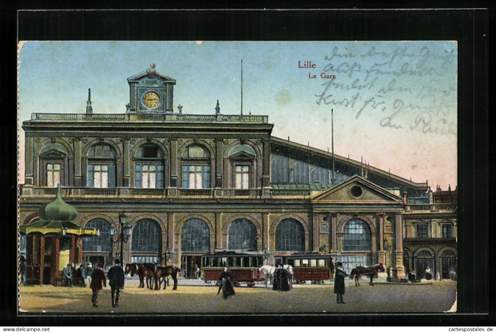 AK Lille, La Gare, Strassenbahn  - Tramways