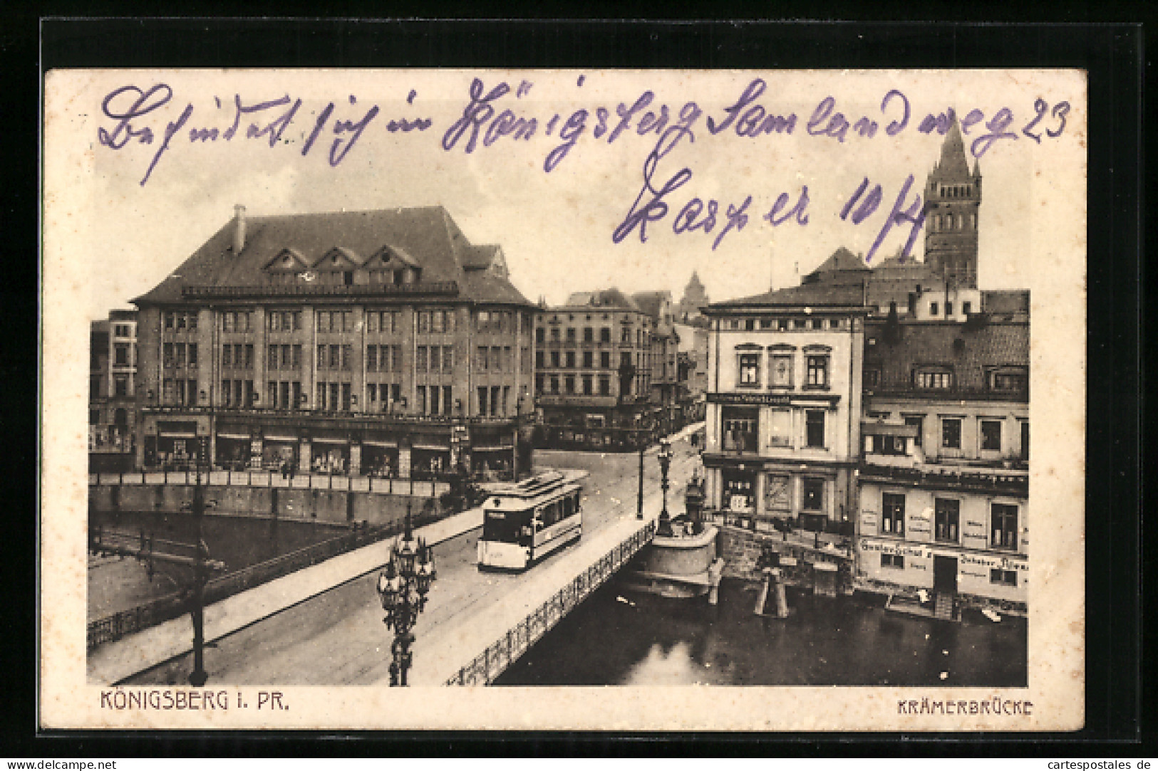 AK Königsberg, Strassenbahn Auf Der Krämerbrücke  - Ostpreussen