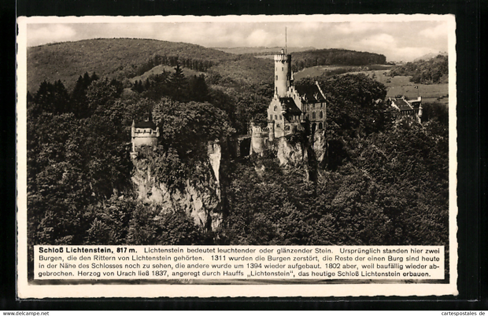 AK Lichtenstein, Schloss Lichtenstein, Ansicht Aus Der Vogelschau  - Other & Unclassified
