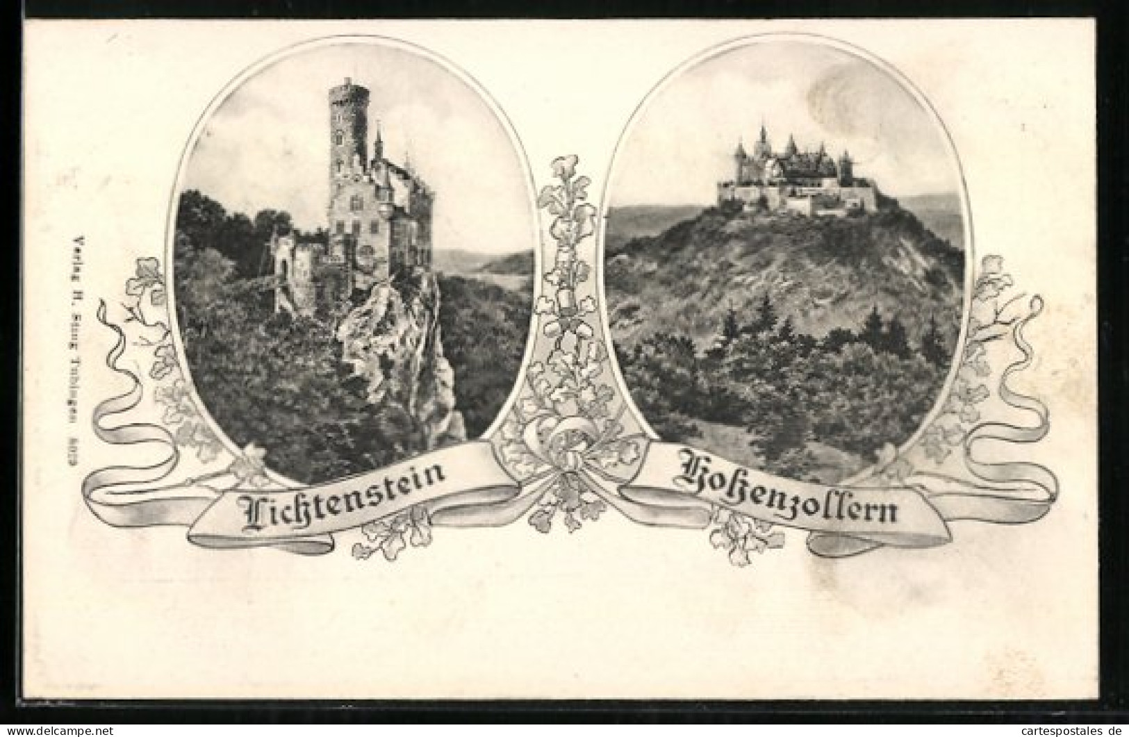 AK Lichtenstein, Burg Lichtenstein Und Burg Hohenzollern  - Other & Unclassified