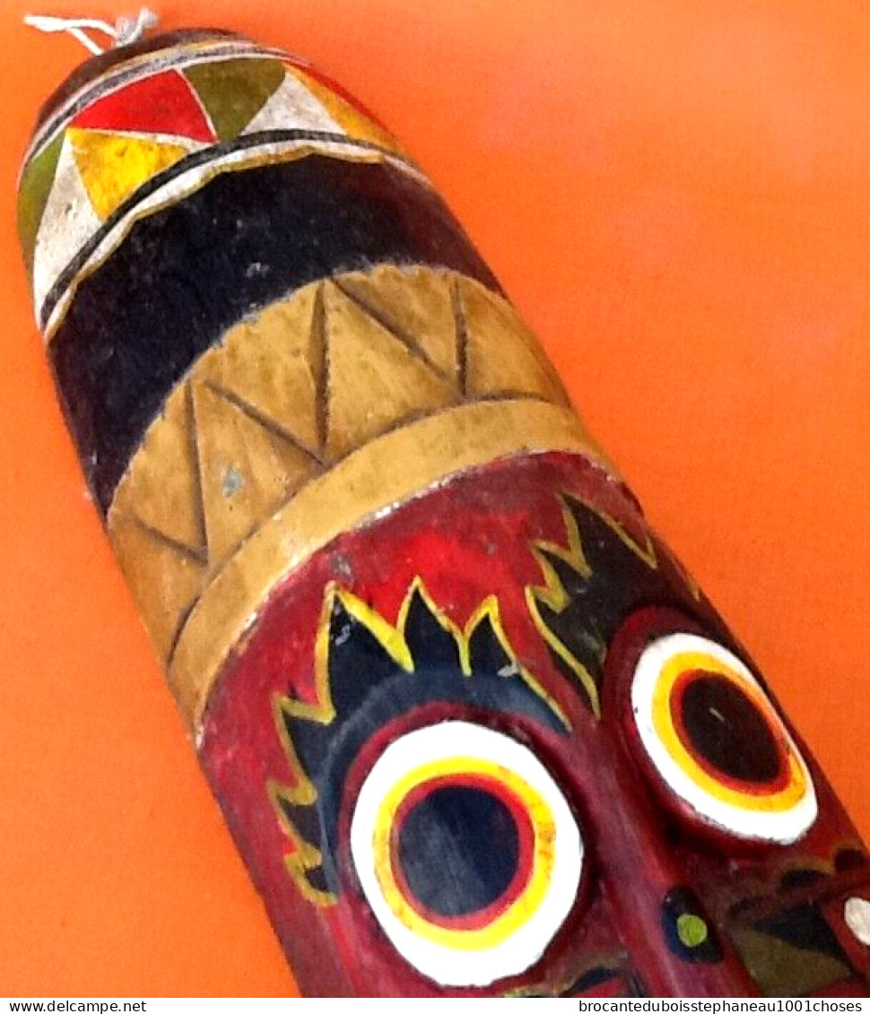 Masque Africain / Tribal (grand modèle)  Bois sculpté et coloré