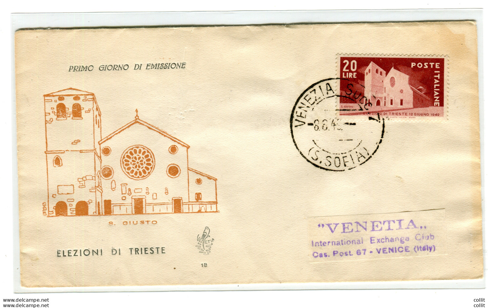 Italia 1949 Elezioni Di Trieste Su FDC Venetia Non Viaggiata - FDC