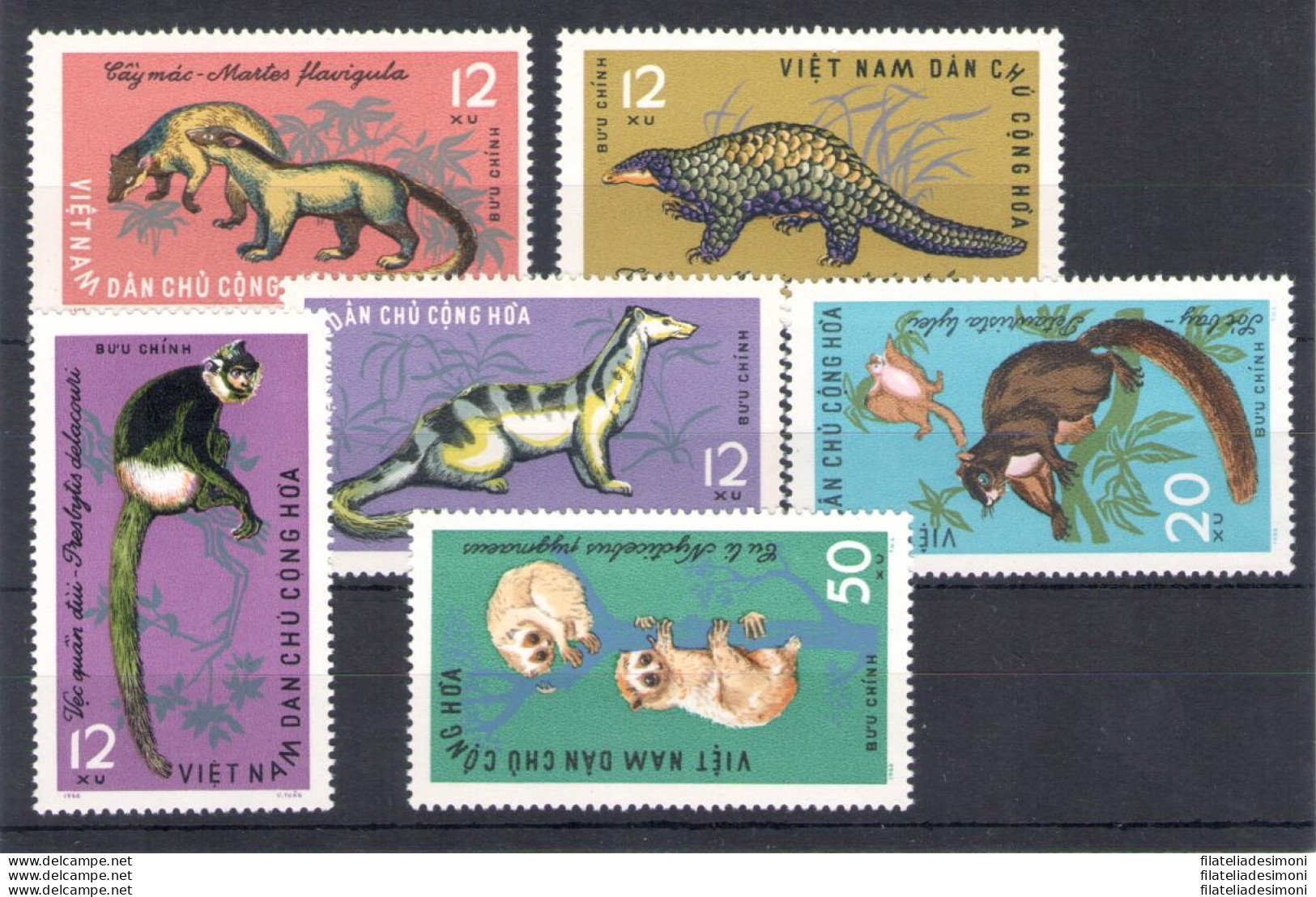 1965 Vietnam Del Nord - Yvert N. 427-32 - Animali - 6 Valori - MNH** - Other & Unclassified