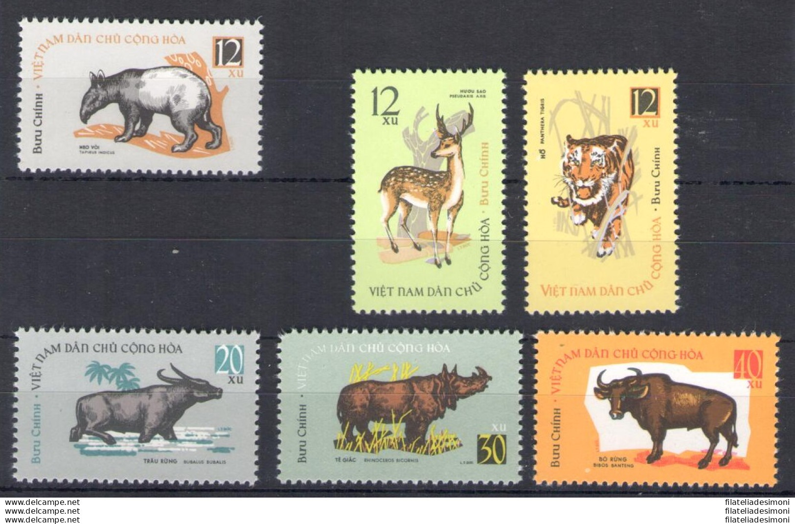 1964 Vietnam Del Nord - Yvert N. 377-82 - Animali - 6 Valori - MNH** - Autres & Non Classés