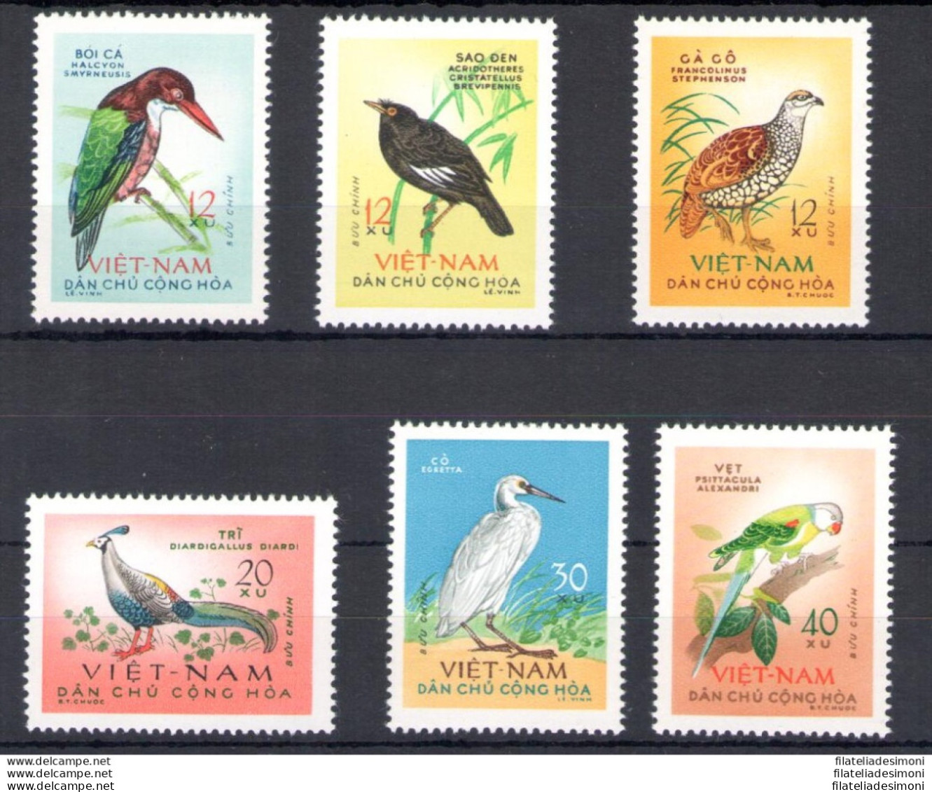 1963 Vietnam Del Nord - Yvert N. 333-38 - Uccelli - 6 Valori - MNH** - Otros & Sin Clasificación