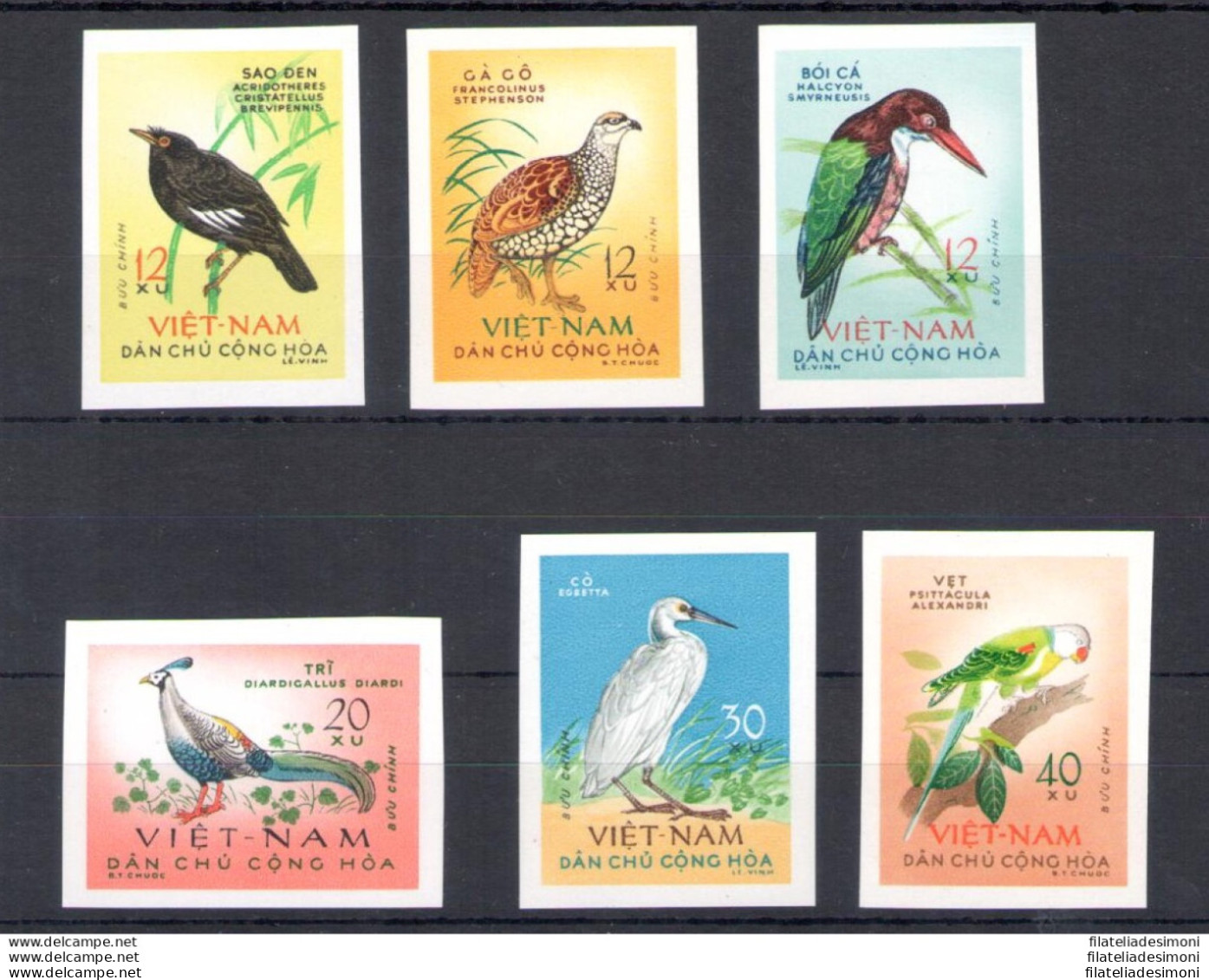 1963 Vietnam Del Nord - Yvert N. 333-38 - Uccelli Non Dentellati - 6 Valori - MNH** - Other & Unclassified