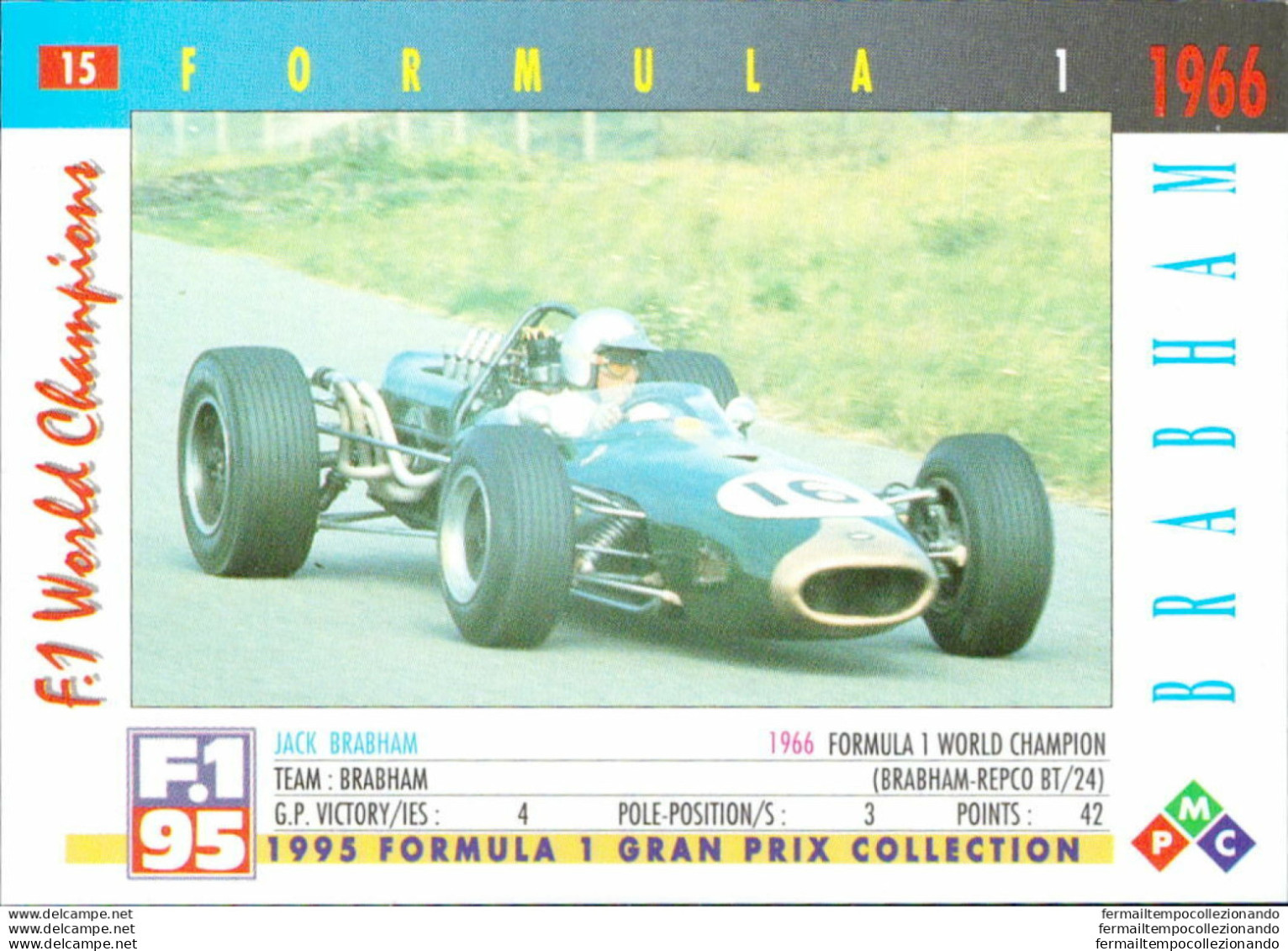Bh15 1995 Formula 1 Gran Prix Collection Card Brabham N 15 - Catalogues