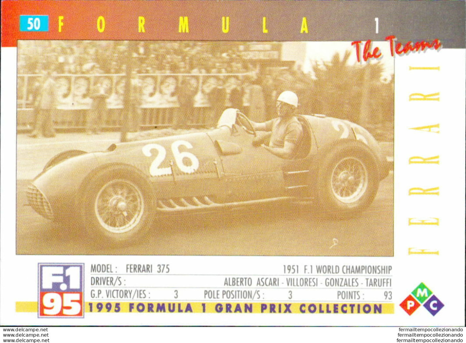 Bh50 1995 Formula 1 Gran Prix Collection Card Ferrari Team N 50 - Catalogus