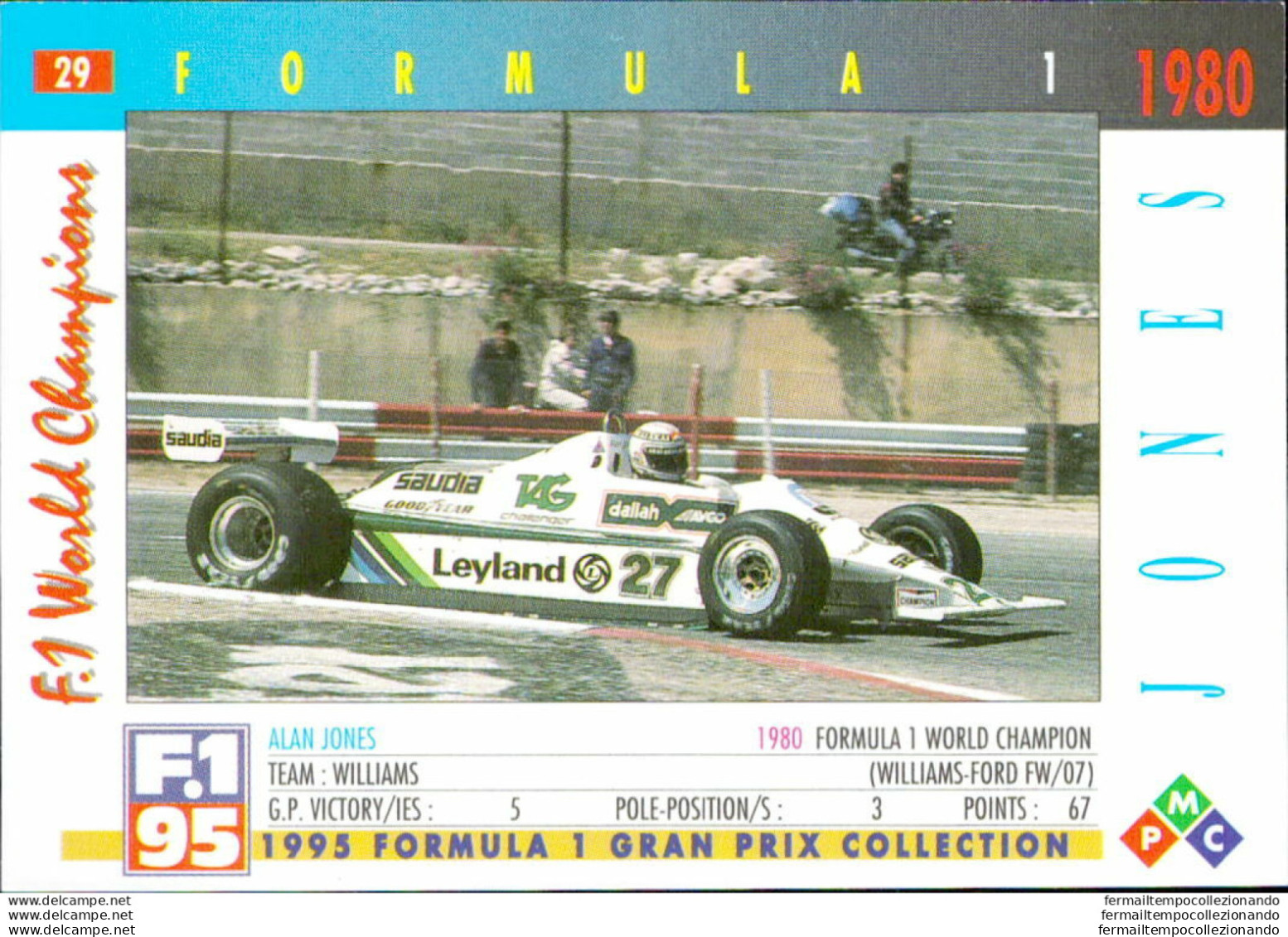 Bh29 1995 Formula 1 Gran Prix Collection Card Jones N 29 - Catalogus