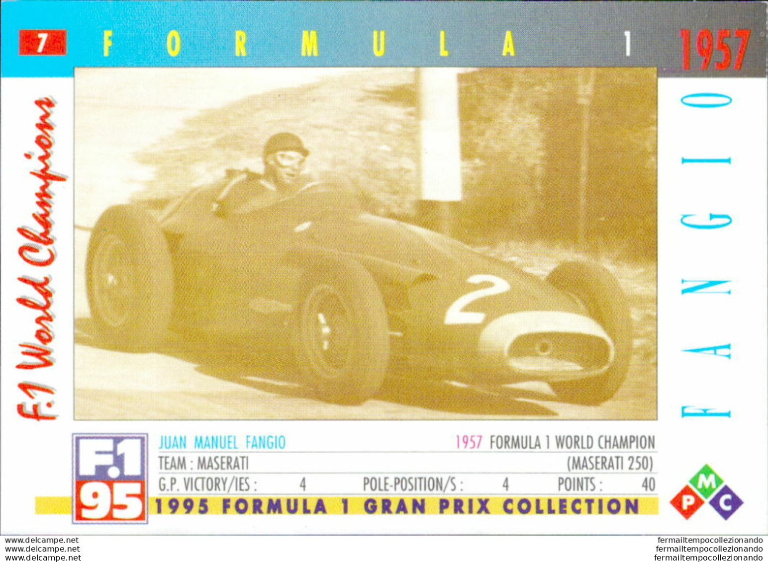 Bh7 1995 Formula 1 Gran Prix Collection Card Fangio N 7 - Catalogues