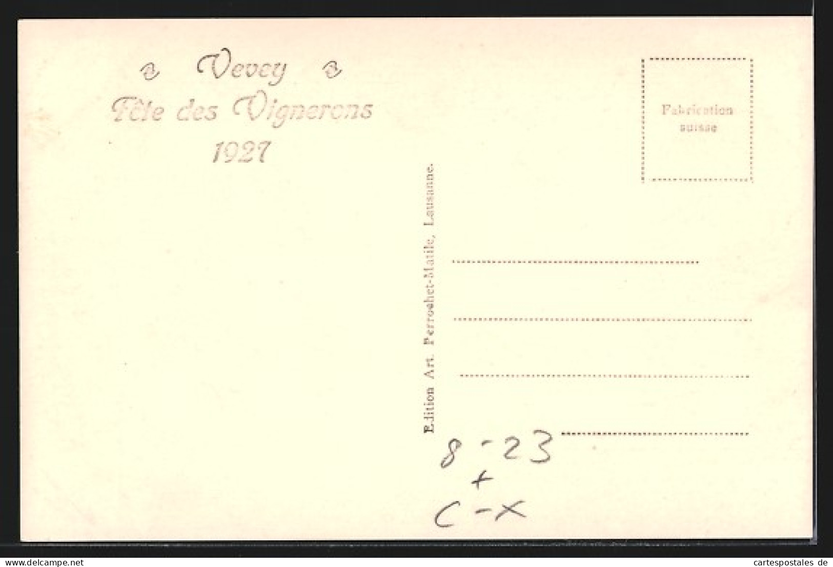 AK Vevey, Fete Des Vignerons 1927, Wein  - Vevey