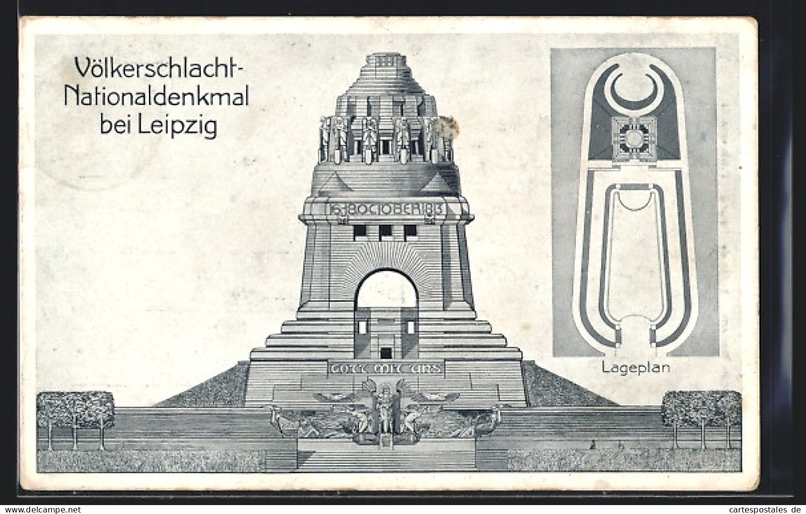 AK Leipzig, Völkerschlachtdenkmal Mit Lageplan  - Monuments