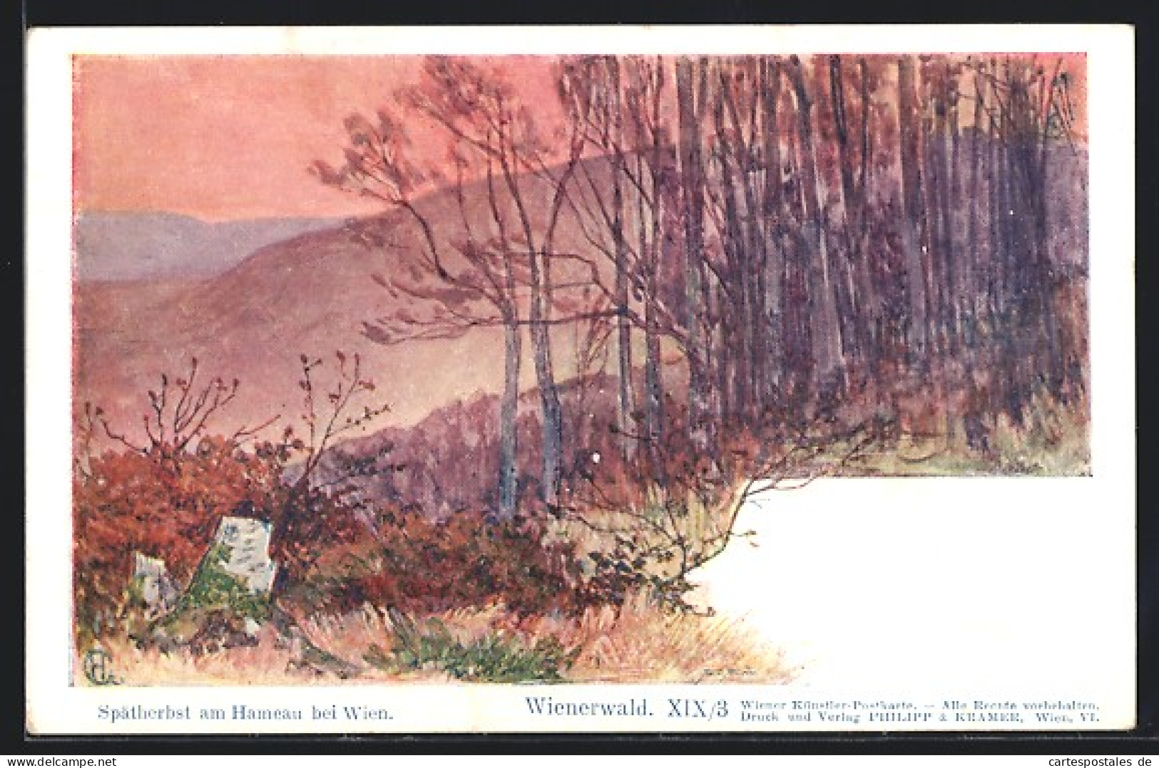 Künstler-AK Edward Harrison Compton: Hameau, Landschaft Im Spätherbst, Verlag Philipp + Kramer Nr. XIX /3  - Autres & Non Classés