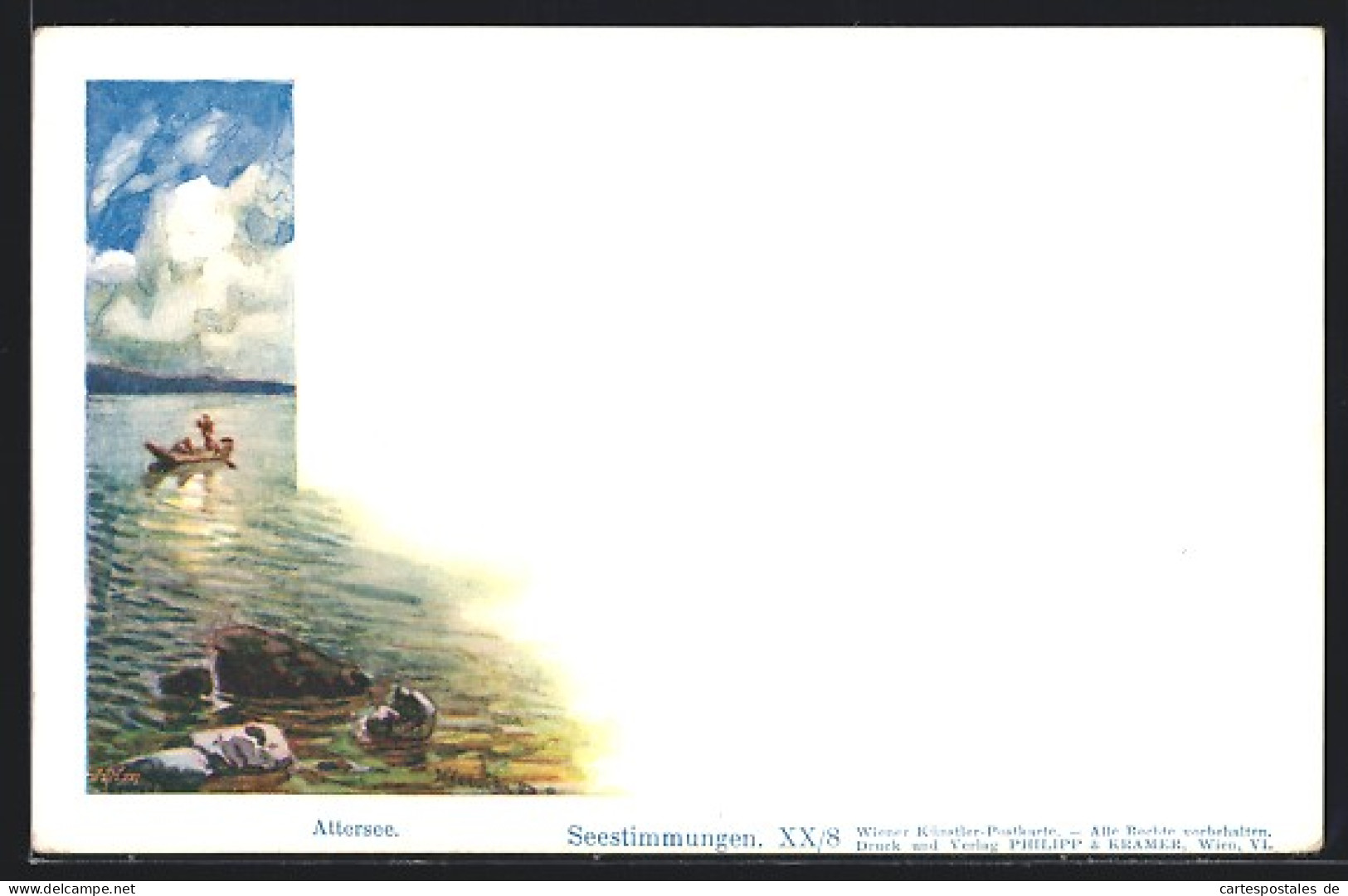 Künstler-Lithographie Philipp + Kramer Nr. XX /8: Seestimmungen, Attersee  - Autres & Non Classés